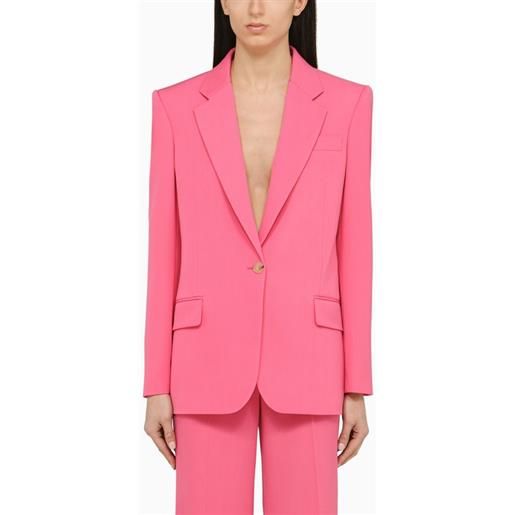 Stella McCartney giacca monopetto rosa in lana