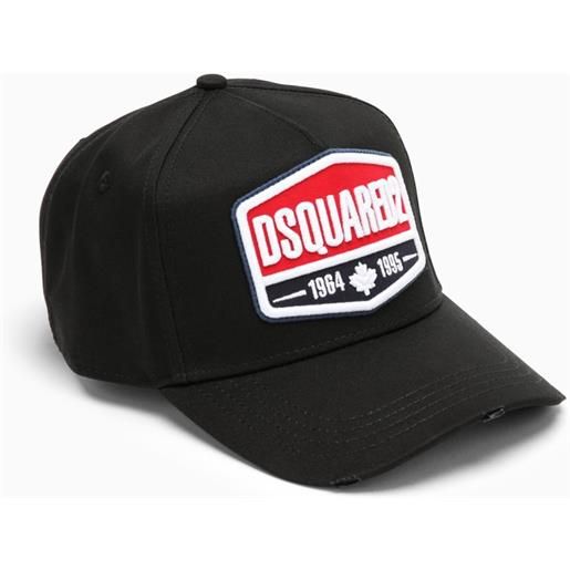 Dsquared2 cappello da baseball nero con patch logo