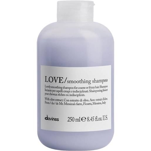 Davines love smoothing shampoo 250ml - shampoo lisciante anti-crespo capelli ribelli indisciplinati