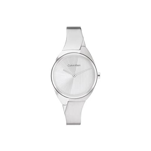 Calvin Klein orologio analogico al quarzo da donna collezione charming con cinturino in acciaio inossidabile argento (silver white)