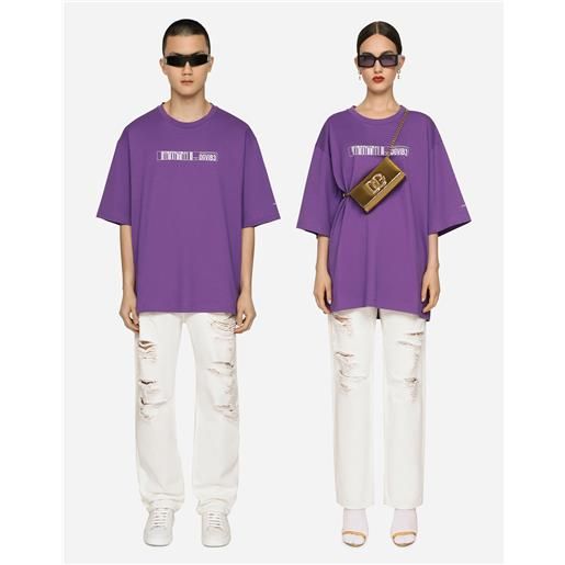 Dolce & Gabbana t-shirt manica corta in jersey di cotone con stampa dg vib3