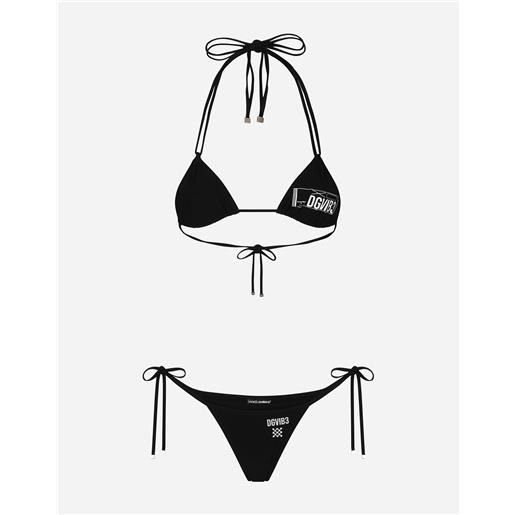 Dolce & Gabbana bikini a triangolo stampa dg vib3