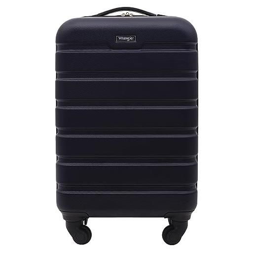 Wrangler valigia da 50,8 cm hardside spinner carry on, blu navy, carry-on 20-inch, hardside bagaglio a mano spinner