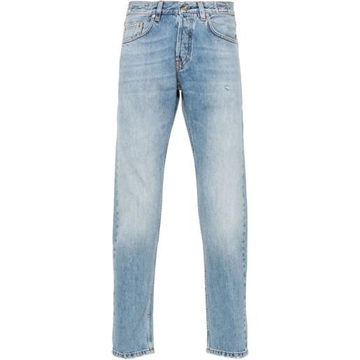 Eleventy jeans affusolati con effetto vissuto - blu