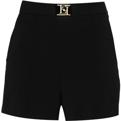Elisabetta Franchi shorts con placca logo - nero