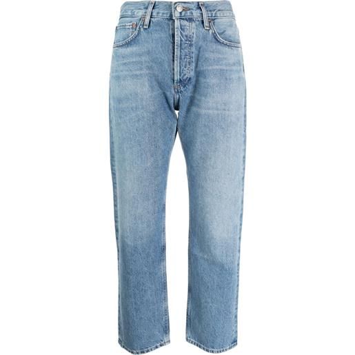 AGOLDE jeans crop a vita media parker - blu