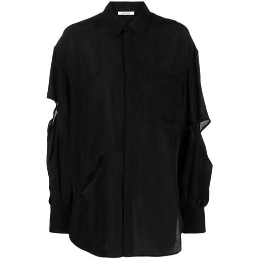 Gauchère camicia con dettaglio strappato - nero