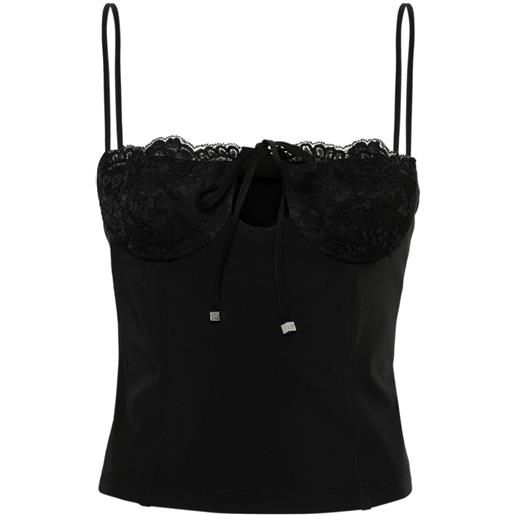 Blumarine corsetto a fiori - nero