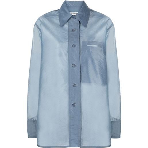 Low Classic camicia semi trasparente - blu