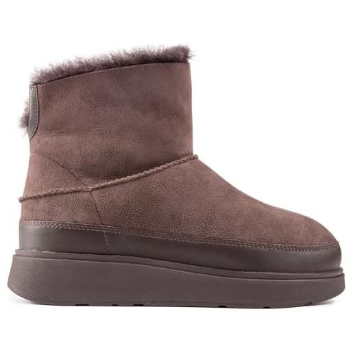 Fitflop gen-ff mini double-faced shearling boots, stivaletto donna, chocolate brown, 38 eu