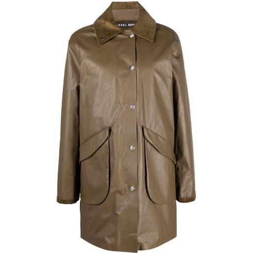 KASSL Editions cappotto con colletto a coste - marrone