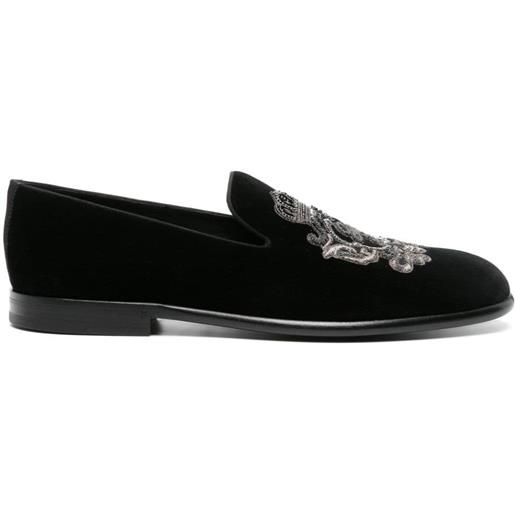 Dolce & Gabbana slippers con ricamo coat of arms - nero