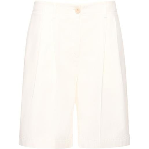 TOTEME relaxed pleated twill cotton shorts
