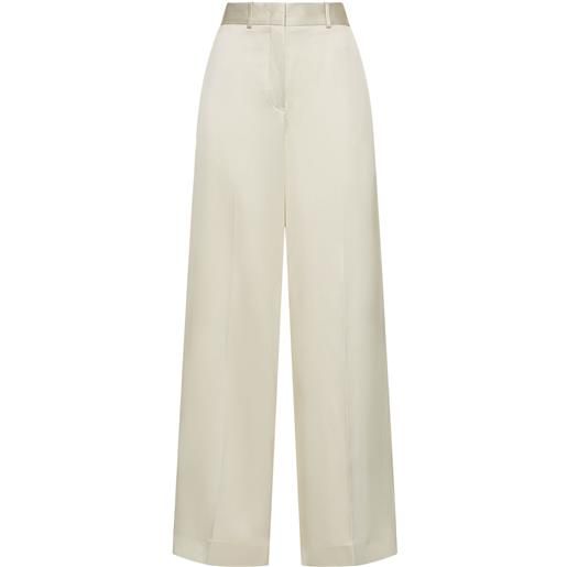 JIL SANDER pantaloni larghi in twill di viscosa e seta