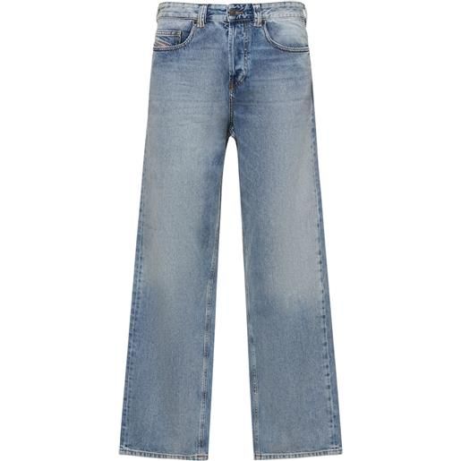 DIESEL jeans dritti d-macro in denim di cotone