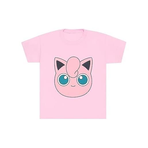 Pokémon t-shirt t-shirt jigglypuff per ragazze | t-shirt gamer | merchandise ufficiale | rosa | 7-8 anni