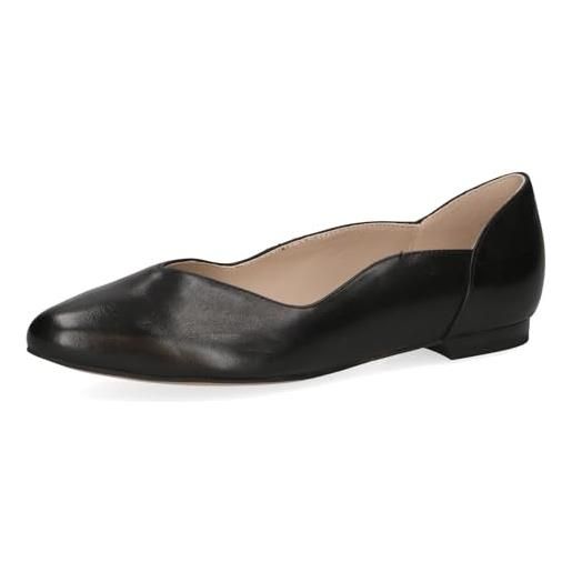 CAPRICE donna ballerine in pelle eleganti, nero (black nappa), 38 eu