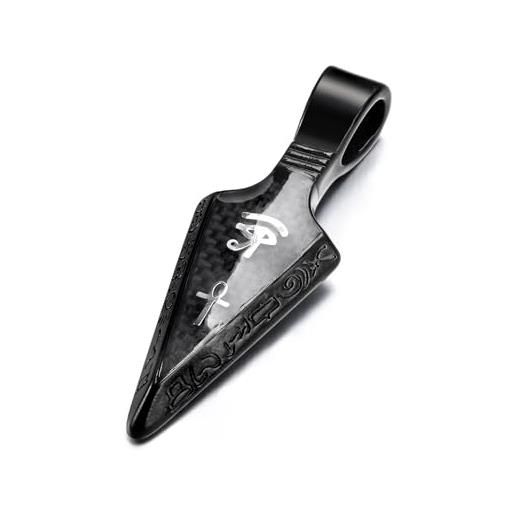 GTHIC collane con ciondolo a punta di freccia in acciaio inossidabile per uomini e donne regali di gioielli con occhio egiziano di ra ankh, ciondolo nero