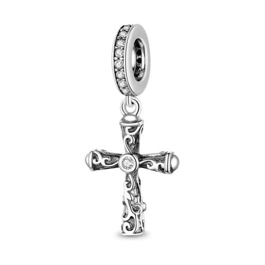 GNOCE ciondolo a forma di croce retrò in argento sterling ciondola con ciondolo a forma di braccialetto/collana regalo di gioielli per donne ragazze figlie
