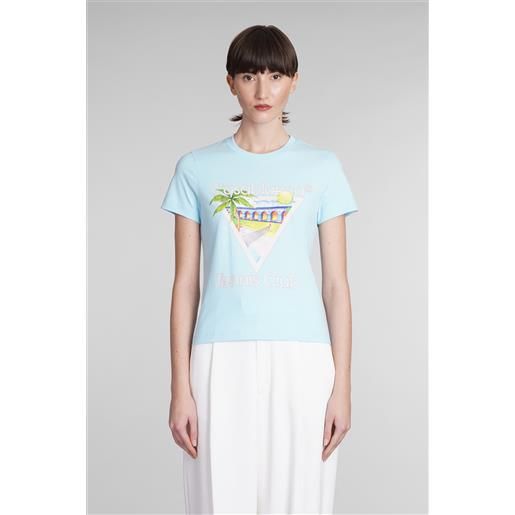 Casablanca t-shirt in cotone celeste