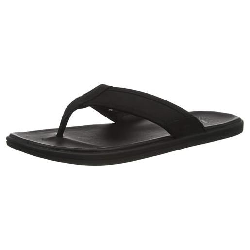 UGG australia seaside flip leather sandali da uomo, nero (black), 43 eu