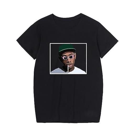 HNDB rapper anime avatar magliette cantante tee stampato attori, cotone manica corta casual tee shirt felpe, unisex girocollo tops hip hop streetwear t shirt (black, m)