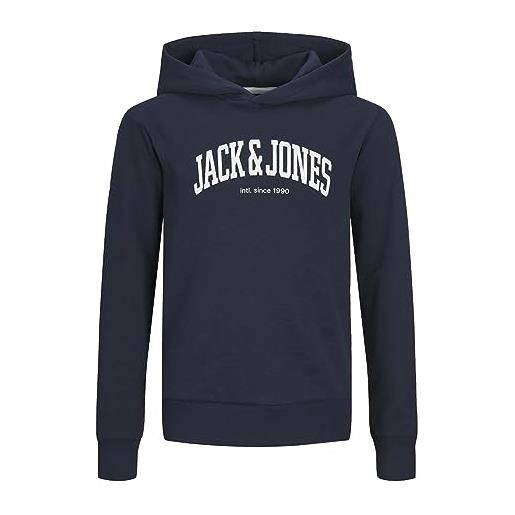 JACK & JONES jjejosh sweat hood sn jnr felpa, melange bianco, 140 bambini e ragazzi