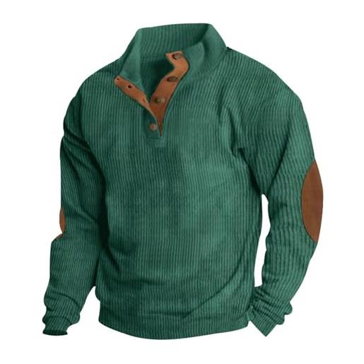ZHENDEGL cord, maglione invernale da uomo, caldo, senza cappuccio, da lavoro, 07-verde, xxxxxl