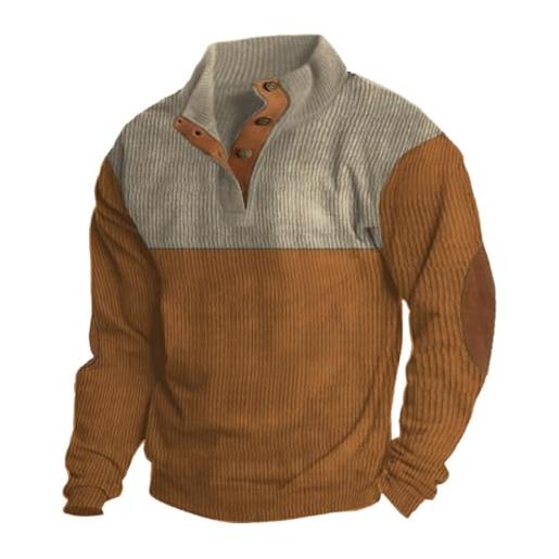 ZHENDEGL cord, maglione invernale da uomo, caldo, senza cappuccio, da lavoro, 09-marrone chiaro, xl