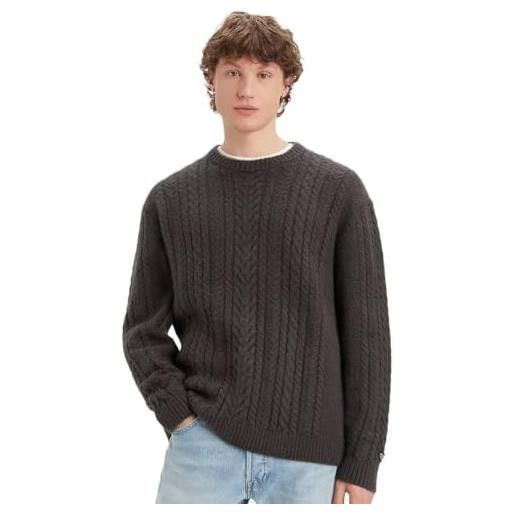 Levi's battery crewneck sweater maglione, raven, l uomo