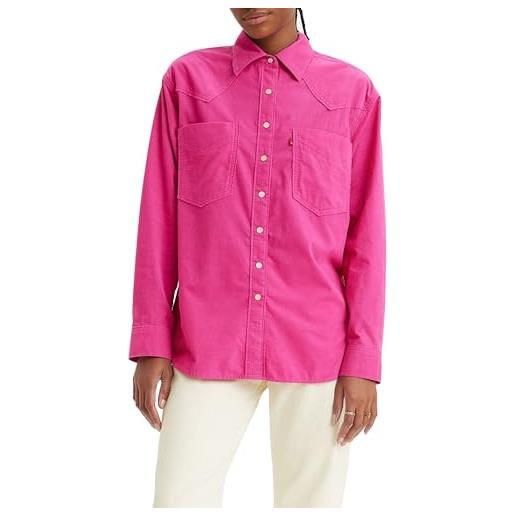 Levi's donovan western maglietta, rosa viola, s donna