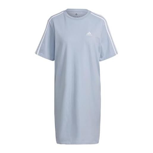 adidas essentials - abito da donna in jersey a 3 strisce, taglia xl, wonder blu/bianco, xl