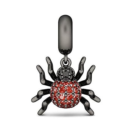 GNOCE smart spider charms ciondolo in argento 925 con granato e cubic zirconia animali charms fit bracciale/collana gioielli di moda regalo per lei