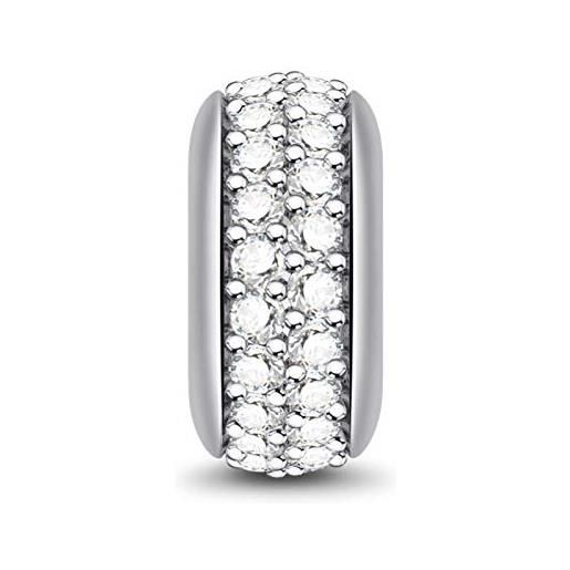 GNOCE 925 sterling silver rubber stopper show my style ladies clasp spacer charms bead per bracciali (argento)