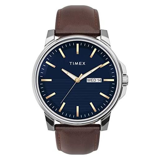 Timex classic premium, orologio da uomo con cinturino in pelle da 45 mm, tw2v79200
