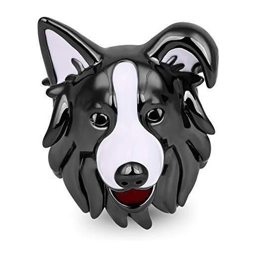 GNOCE charms per cani in argento sterling 925 con bordino nero bianco perline con ciondoli adatti a tutti i bracciali e collane il miglior regalo per la famiglia e gli amici
