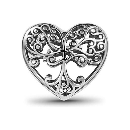 GNOCE charm a forma di albero della vita, in argento sterling, per bracciale/collana, per donne, ragazze, moglie, figlia