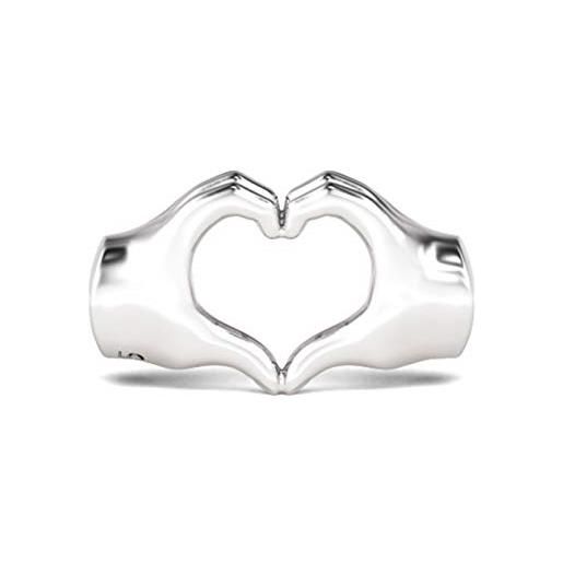GNOCE charm a forma di dito con cuore, in argento sterling per sempre nel nostro cuore, adatto per braccialetto/collana, regalo di natale per moglie, figlia e famiglia