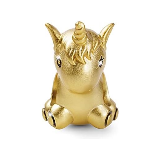 GNOCE charm bead balloon golden animal beads 925 sterling silver 18k gold plated fit bracciale/collana per ragazze bambini donna idea regalo per bambini (unicorno)