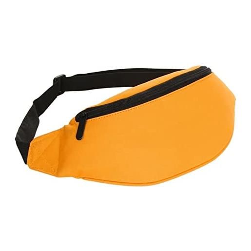DODORO classic men male casual waist bag fanny pack women money phone belt bag pouch banana bum bag waist packs bag (color: orange)