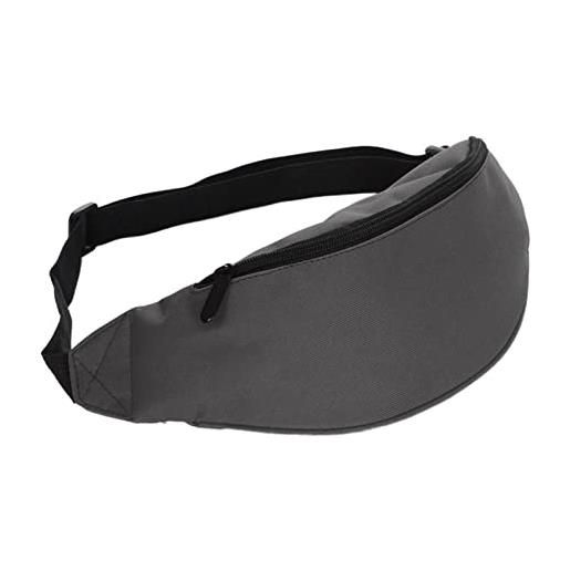 DODORO classic men male casual waist bag fanny pack women money phone belt bag pouch banana bum bag waist packs bag (color: gray)