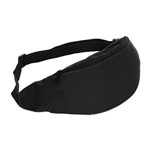 DODORO classic men male casual waist bag fanny pack women money phone belt bag pouch banana bum bag waist packs bag (color: black)