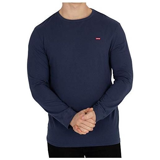 Levi's long-sleeve original housemark tee, uomo, cotton + patch dress blues, xxl