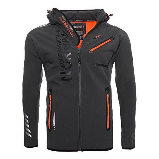 Geographical Norway - giacca da sci in softshell, antipioggia, adatta per lo sport, da uomo grigio scuro l