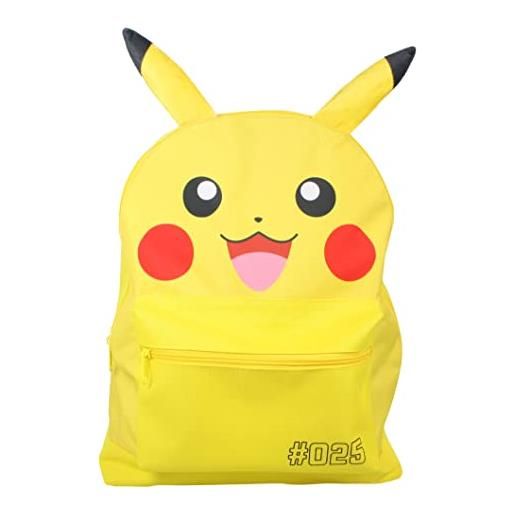 Pokémon zaino pokemon pikachu giallo 025 zaino scuola bambini adolescenti bagaglio vacanza viaggio per ragazzi ragazze pokeball, giallo, taglia unica