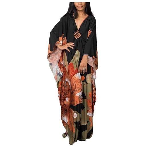 AIEOE boho kimono costume da bagno cover up donna estivo maxi da spiaggia mare floreale casual taglie forti vestaglia colore 03