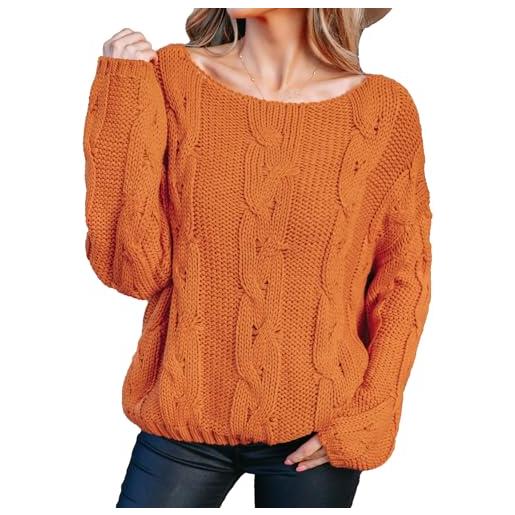 CUPSHE maglione da donna con scollo a barchetta, lavorato a maglia, con maniche a goccia, olivastro, m