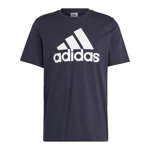 adidas uomo essentials - maglietta a maniche corte con logo grande, taglia l, 7,6 cm