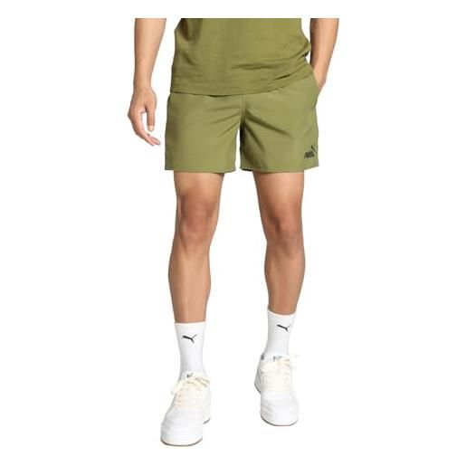 PUMA pantaloncini ess+ in tessuto a nastro, uomo, verde oliva, xl