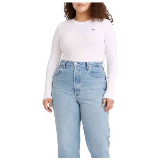 Levi's long-sleeve baby tee, donna, white +, xl